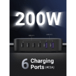 UGREEN Nexode 200W 4 USB C  2 USB A Desk Charger Gray - Image 5
