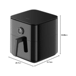 Xiaomi Smart Air Fryer with dimensions: 38.89 cm in height, 31.7 cm in width, and 28.7 cm in depth, shown in a technical illustration