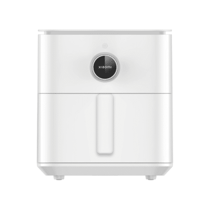 Front view of the Xiaomi Smart Air Fryer 3.5L in white, featuring a minimalist design with a digital control display and handle