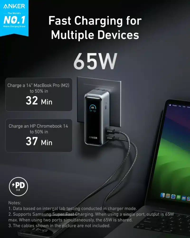 ⁦Anker A1339 Prime Power Bank – شحن سريع بحجم مثالي!⁩ - الصورة ⁦2⁩