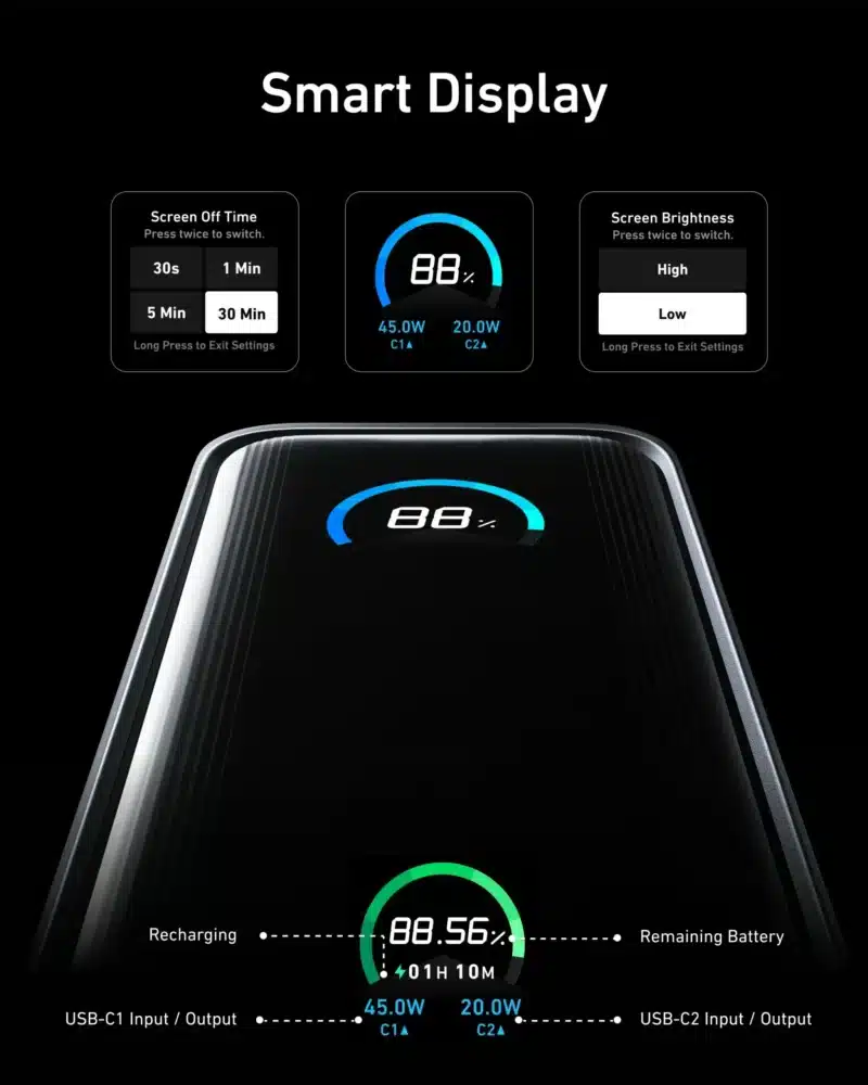 ⁦Anker A1339 Prime Power Bank – شحن سريع بحجم مثالي!⁩ - الصورة ⁦5⁩