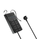 Powerology 2500W 6 AC Power Strip with Built-In Retractable Cables - Black - Image 2