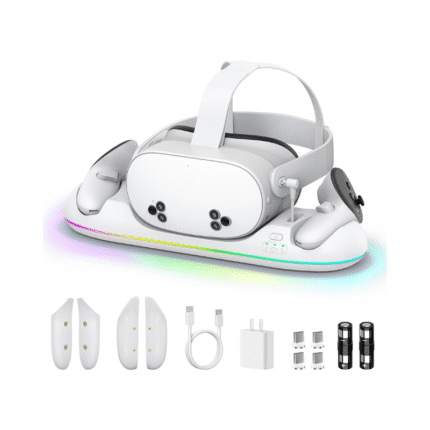 Q22 Charging Dock for Meta Quest 2/3/3S 20W PD Fast Charging Station with RGB LED Light