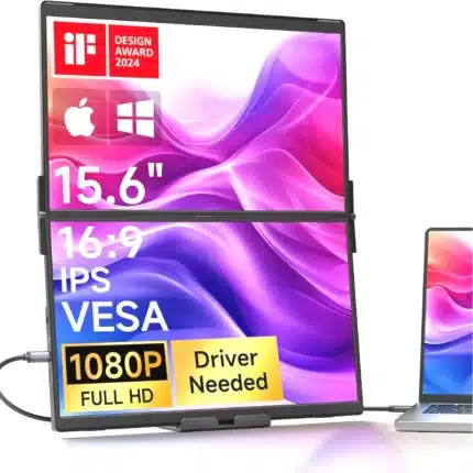 JSAUX PM0209 FlipGo Pro 15.6 Inch 1080P FHD IPS Dual Screen Portable Monitor