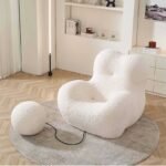 Xl Embrace Lazy Sofa Modern Minimalist Lambswool Cream Style Leisure Couch - Image 2