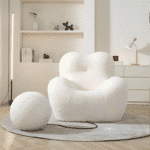 Xl Embrace Lazy Sofa Modern Minimalist Lambswool Cream Style Leisure Couch - Image 2