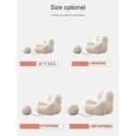 Xl Embrace Lazy Sofa Modern Minimalist Lambswool Cream Style Leisure Couch - Image 3