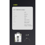 Lanex LS57T 3-in-1 Data Cable 100W Braided 120CM - Image 4