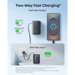 Anker A1638P11 Nano Power Bank 10K - 45W - Built-In Retractable USB-C Cable - Image 2