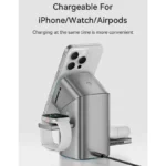 Maxco MW15 Geometric QI2 Magnetic Wireless Charger 3 IN 1 Wireless Charger - Image 3