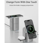 Maxco MW15 Geometric QI2 Magnetic Wireless Charger 3 IN 1 Wireless Charger - Image 2