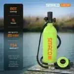 SMACO S400 PLUS 1L Mini Scuba Tank - Black - Image 2