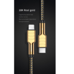 Maxco P02CL MFI Cable 20W Type-C to Lightning 150CM - Black Gold - Image 3