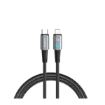 Maxco MS07CL Braided Cable 30W Type-C to Lightning with Light Display 120CM - Black Gray