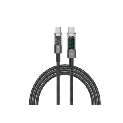 Maxco MS03CL Braided Cable 27W Type-C to Lightning with Digital Display 200CM - Black Gray